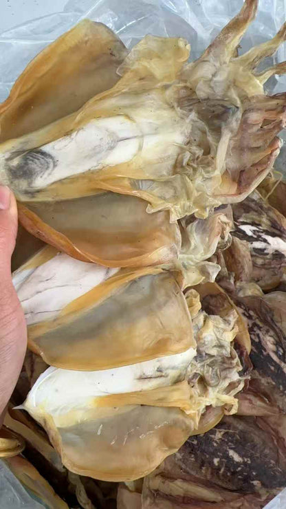 特级淡干目鱼干 全干高蛋白低脂 煲汤炖煮海鲜干货500克 |  Premium Dried Cuttlefish - Lightly Salted High-Protein Low-Fat Soup Seafood 500g