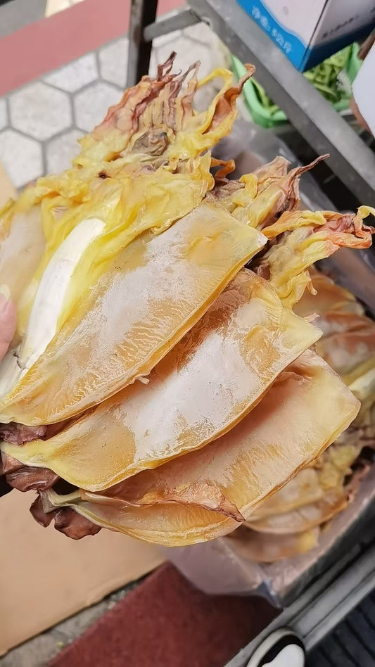 特级淡干目鱼干 全干高蛋白低脂 煲汤炖煮海鲜干货500克 |  Premium Dried Cuttlefish - Lightly Salted High-Protein Low-Fat Soup Seafood 500g