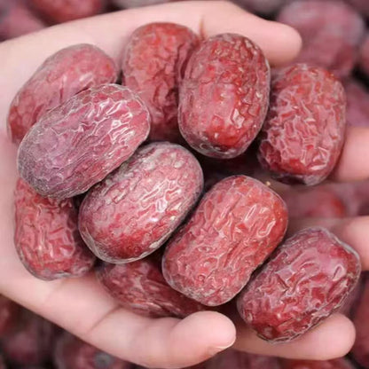 新疆若羌灰枣 特级吊干红枣 原生态未清洗 香甜软糯滋补干果500克 ｜Xinjiang Ruoqiang Grey Jujube - Premium Dried Red Dates Natural Unwashed Sweet Soft Nutritious 500g